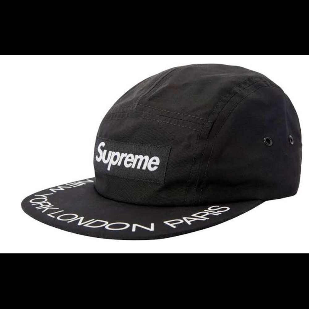 Supreme Visor Print Camp Cap Black